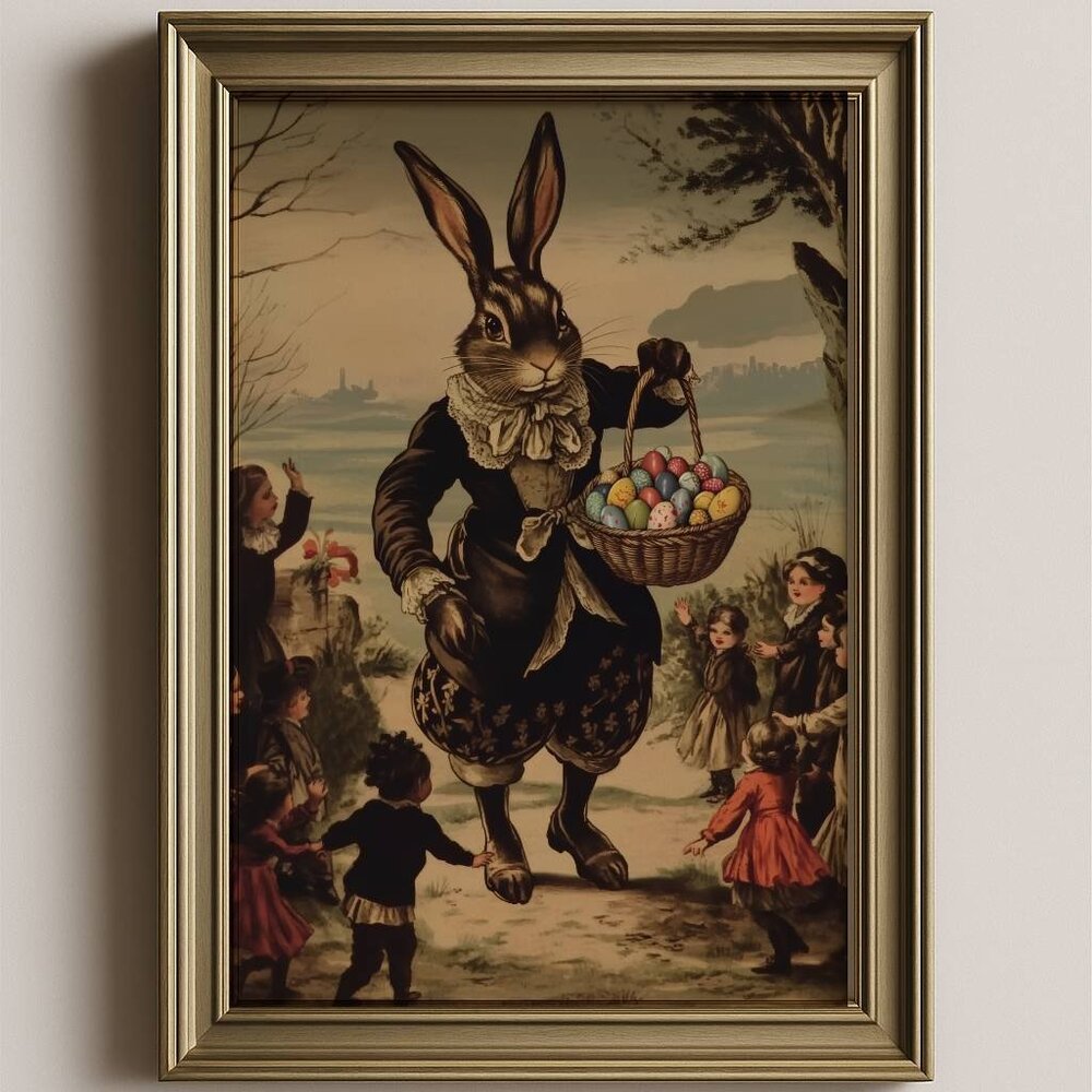 8.5"x11" Vintage Victorian Easter Bunny Print
